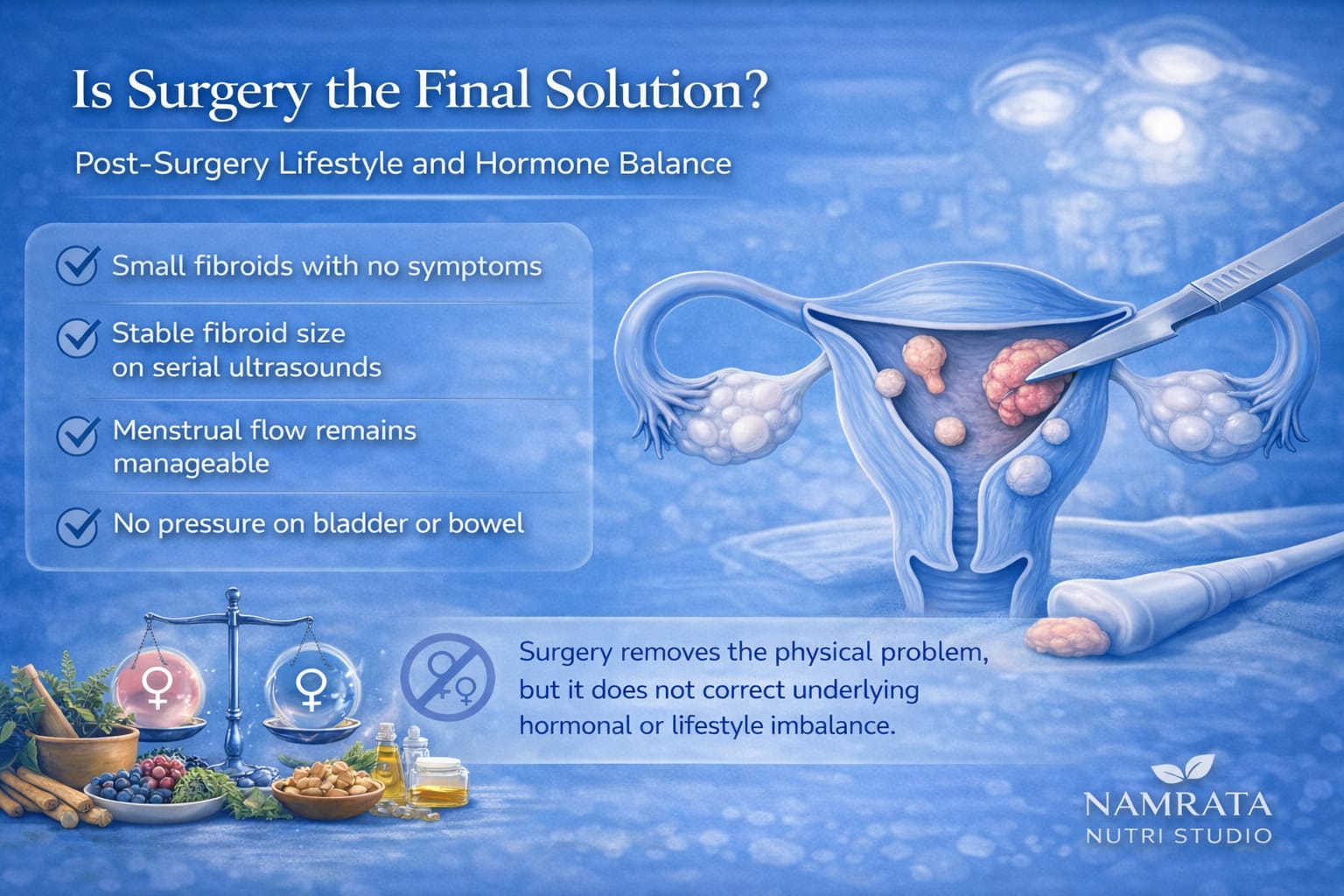 Post surgery lifestyle and hormone balance