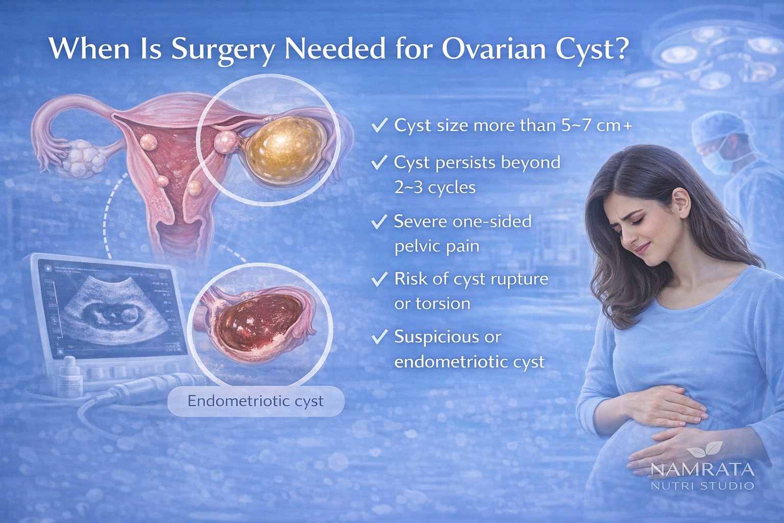 Ovarian cyst surgery indications